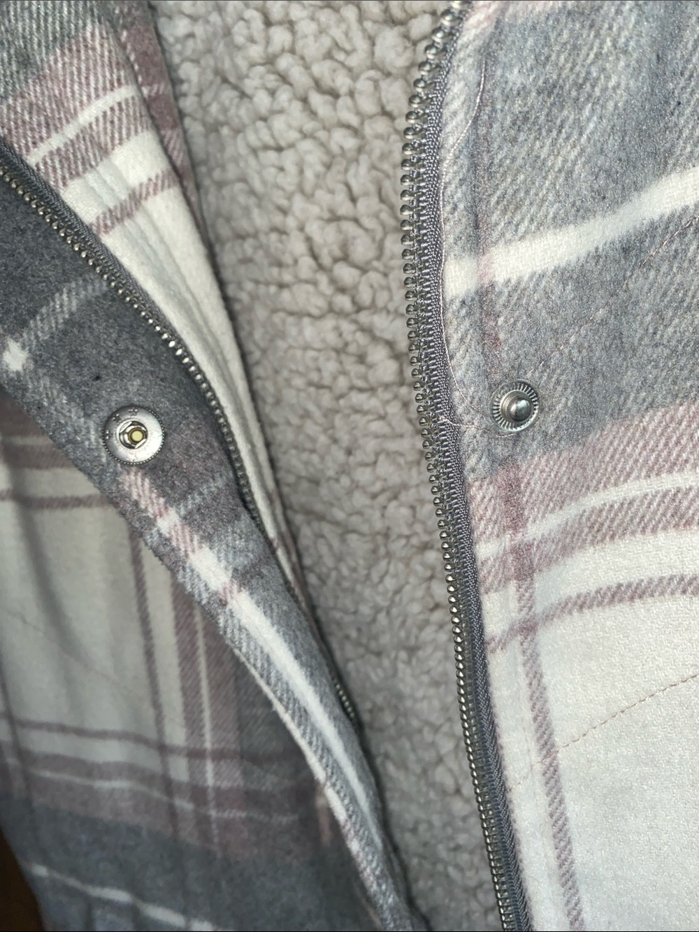 Altar'd State Plaid Sherpa-Lined Vest women’s. - Picture 6 of 9